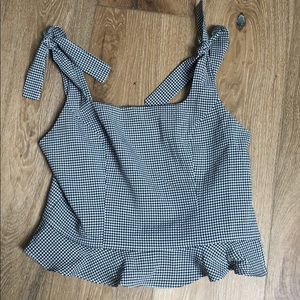 Vine and love peplum gingham top